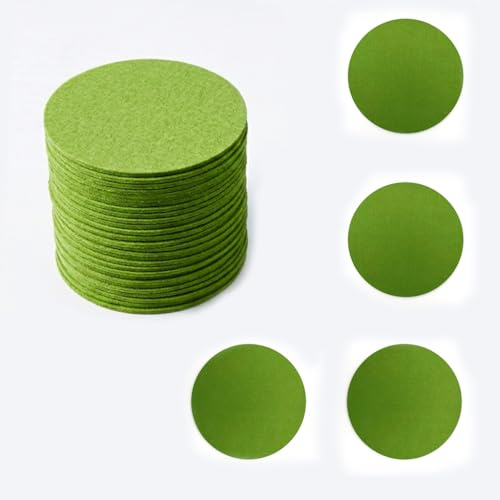 32 Stück Filzuntersetzer Rund Grün 10cm - Premium Glasuntersetzer Filz für Tische, Rutschfeste Untersetzer Gläser & Tassen, Waschbare Tischuntersetzer Set für Bar Küche Büro, Schützt Möbel vor Kratzer