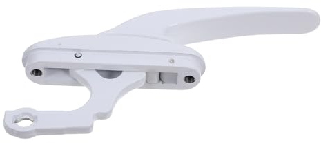 SHINYPASING Heavy Duty Casement Window Handle Replacement with Sliding Lock Latch White Exterior Window Locking Lever for Household