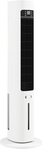 HOMCOM Kolonn 3-i-1 luftkylare, luftkylare luftfuktare och fläkt, 48° oscillation, 3 hastigheter, 3 lägen, 3L vattentank, isblock, fjärrkontroll, för kontorsrum, vit