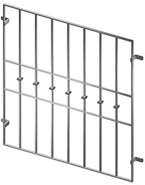 Fenstergitter Typ Charly Sicherheitsgitter Gitter Feuerverzinkt 1110x1200 mm