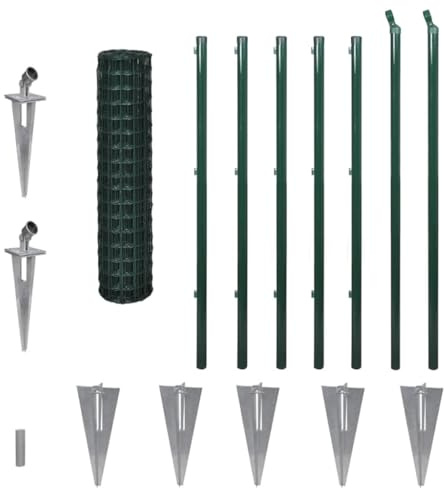 vidaXL Eurozaun Stahl 10 x 1,2 m Grün
