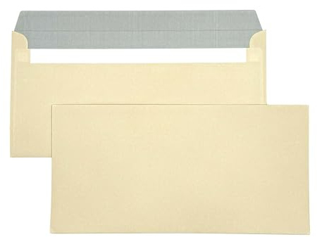 umschlag-discount - buste lettere in colore beige senza finestrina per fatture, offerte, inviti & Co - 100 buste con linguetta autoadesiva con dimensioni 220 x 110 mm (DIN lungo)