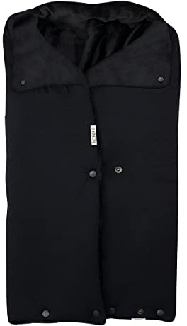 JYOKO Kids Saco Capazo para Bebé de Polar Teddy Extra Suave – Antialérgico, Protección Óptima contra el Viento y Frío – Ideal para Piel Sensible, Recién Nacidos y Bebés (Black Series, Polar)