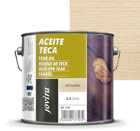 JOVIRA PINTURAS 2,3 L | Aceite Teca, para madera exterior, Protección y restauración de la madera Teca en intemperie (2,3 Litros, Incoloro) G-35