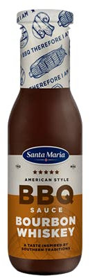 Santa Maria BBQ Sauce Bourbon Whiskey für Fleisch, Huhn, Garnelen, 370 g