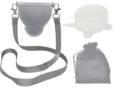 Eff Em Concept WineHolder XL - Weinglas-Halter für den Hals, Weinglashalterung inkl. Halstrageband (Silber 1er)