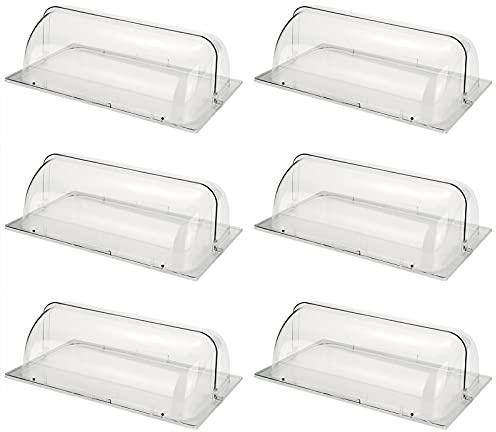 Klar Chafing Dish Cover Volle Größe, Roll-Laden Chafer Kunststoff-Backform Displayabdeckung Staubdichter Deckel (6Er Pack)