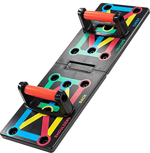 MAXXIVA Push up Board 12 in 1 faltbar Fitness Workout farbcodiert Liegestütze Hometraining Sportgerät Workout Fitness-Gerät multifunktional
