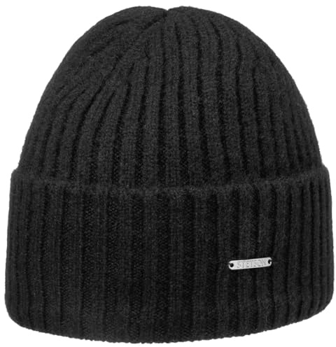Stetson Varnell Umschlagmütze Beanie Rippstrick Uni einfarbig Made in Germany Damen Herren Herbst Winter