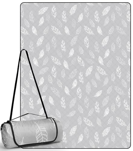 DEWUR Couverture Pique Niques Impermeable Lavable, Natte de Plage Tapis de Plage Tapis Picnic XXL (300 x 200 cm, Gris)