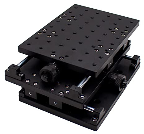 Portable Manual 2D Slide Table, Precision XY Axis Moving Table Translation Stage for Laser Marking Engraving Machine 210x150x80MM
