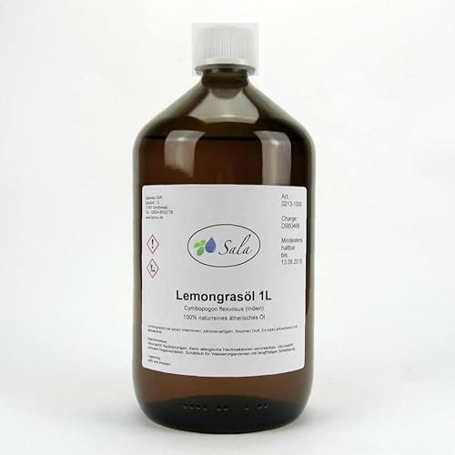 Sala Lemongrasöl ätherisches Öl Lemongrassöl naturrein 1 L 1000 ml Glasflasche