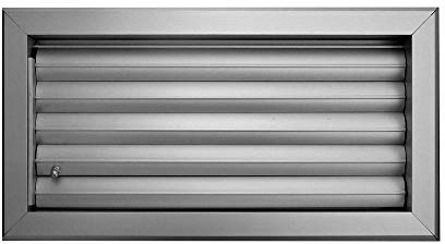 DEMLOU Rejilla de Ventilación de Aluminio 30x15 cm con Lamas Regulables. | Aluminio anodizado rectangular con marco y malla trasera; lamas regulables para interior o exterior.