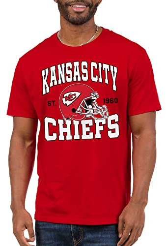 Junk Food Clothing x NFL - Kansas City Chiefs - Casco del equipo - Camisa de manga corta para hombre y mujer, talla M