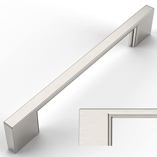 Amerdeco 10 Pack Brushed Satin Nickel Cabinet Pulls 128mm Kitchen AM008 | Suitable for Kitchen Cabinet, Drawer, Cupboard, Wardrobe
