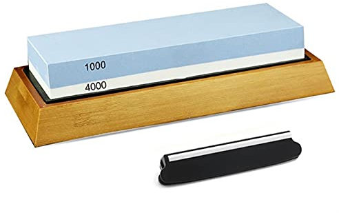 ISCBAFYX Affilacoltelli Whetstone Side Girt Cucina Affilatura Pietra Mola Oilstone Levigatura Strumento 240/600/800/1000/3000/6000 Set (Color : 1000 4000 Stand Set)