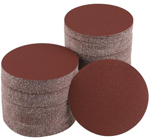 Sruhrak 100 Stück Schleifpapier 125mm Klett Schleifscheiben 240 Körnung | Schleifpads 125mm Klett Ohne Loch, Rund für Exzenterschleifer und Flex, für Holz, Auto und Lack