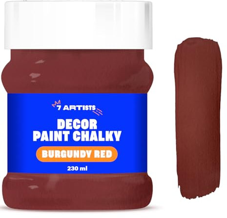 7 Artists Chalk Paint Burgunderrot 230 ml - Kreidefarbe für Möbel, Wand & Holz auf Wasserbasis