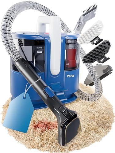 Primavella Waschsauger Nass Trockensauger Percy – 600W Nasssauger Polsterreiniger Gerät– Teppich Reinigungsgerät mit 4 Adaptern für Sofa, Polster & Fenster – Teppichreiniger Gerät mit 1,5 Liter Tank