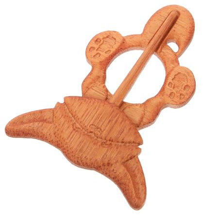 CALLARON Broche Bois Renard Épingle Décorative Châle Et Vêtement Femme Accessoire Mode Présent Élégant Vintage Pour Veste Foulard Chapeau