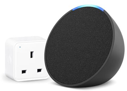 Echo Pop | Charcoal + WiZ Smart Plug, Works with Alexa - Smart Home Starter Kit, with Alexa+ Early Access
