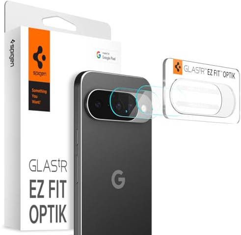 Spigen Glas.tR EZ Fit Optik Protezione Fotocamera compatibile con Google Pixel 10, 2 Pezzi, Cristallino, Installazione Facile, Resistente ai Graffi, Durezza 9H Pellicola prottetiva
