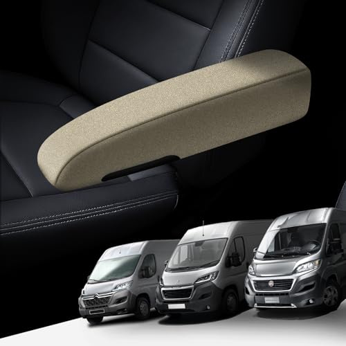 GIOVANNI BUTTI Armlehnenbezug für Peugeot Boxer, Citroën Jumper und Opel Movano, 4er Set aus Leinen, Armlehnenschoner für Fahrer- und Beifahrersitz, Beige