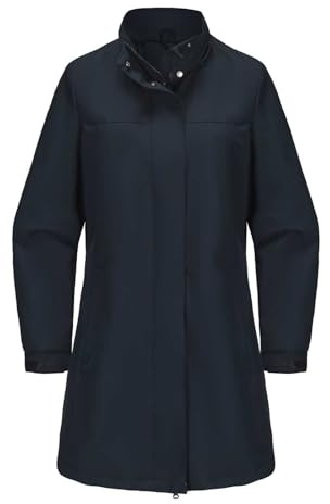 Flodxo Dark Blue Rain Jacket Women Waterproof Lightweight Outdoor Raincoats Plus Size Functional Trench Coats Windbreaker with Detachable Hooded Casual Waterproof Jacket for Hiking Walking XXL