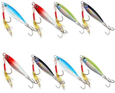 8 stycken fiskemötare, 4-färgade havsflottörer med 15 g och 30 g vikt, praktiska rotationsflottar