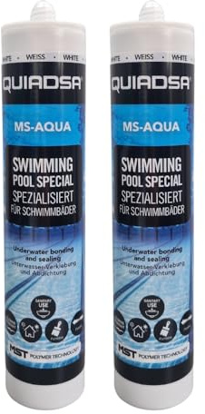 2x Hybrid Montagekleber AQUA weiß 290ml, für Schwimmbäder & Pools | MS-Dichtstoff | Dauerhaft elastisch, wasser- & chemikalienfest, UV-beständig für langlebige Poolabdichtung