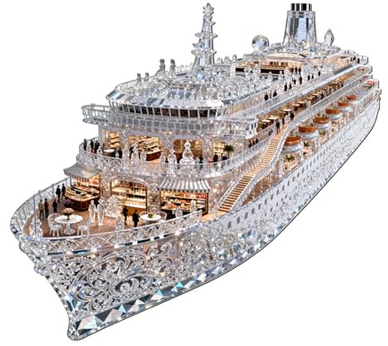 Blumuze Wooden Puzzle, Glass Cruise Ship Wooden Jigsaw Puzzles For Adults, Unique Shaped Animal Wood Puzzles For Adults With Wood Gift Box L-34 * 30.9cm