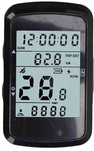 Sxhlseller Contachilometri Tachimetro da Ciclismo Wireless GPS per Bicicletta, Schermo LCD da 2,4 Pollici, Durata della Batteria di 28 Ore, Posizionamento Multi Satellite, Computer da