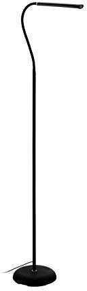 EGLO LED Stehlampe Laroa, Standlampe mit Touch, dimmbar in Stufen, Stehleuchte aus Kunststoff in Schwarz, Standleuchte, LED Bürolampe neutralweiß