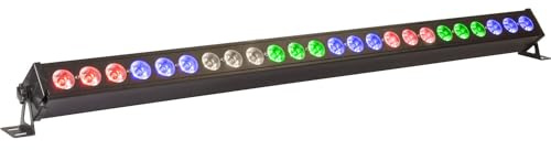 Ibiza - LEDBAR24-RC - Barre à LEDs RVBB 4-en-1 avec différents effets dynamiques - Contrôle par le son, DMX, automatique, maître esclave et télécommandé - Noir