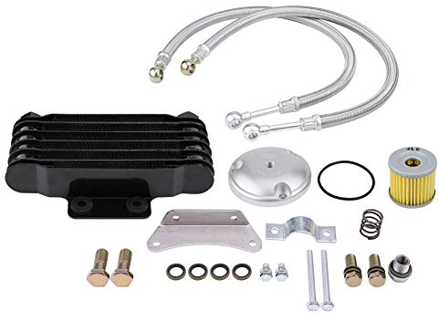 Motorcycle Engine Oil Cooler Cooling Radiator Kit Replacement for GN125 EN125 EN150 GZ125 GZ150