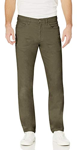 Amazon Essentials Men's Slim-Fit 5-Pocket Comfort Stretch Chino Trousers (Previously Goodthreads), Olive, 28W / 29L