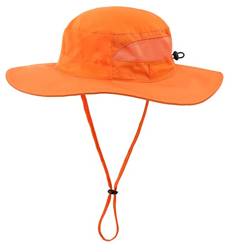 Connectyle Boys Girls Bucket Sun Hat Adjustable Safari Hat Wide Brim Outdoor Summer Hat M Orange