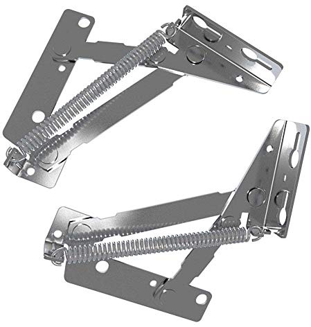 TXYFYP 1 Paar Küchenschrank Lift auf Klappe Top Türscharniere Doppel, Links & Rechts Schwerlast Federung Scharniere - Silbern, 13.5cm