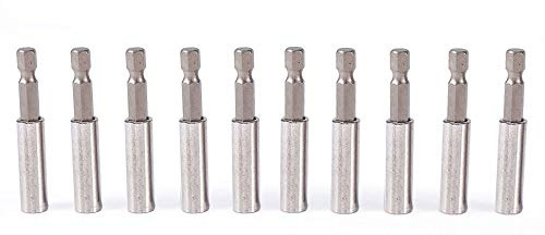 Portapunte Magnetico 10 Pezzi Porta Inserti Magnetico Acciaio al Carbonio 60 mm Prolunga per Cacciavite Magnetico Supporto per Punte Trapano 1/4 Set di Prolunghe Magnetiche per Punte