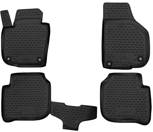 WALSER XTR Gummi Fussmatten Auto für Skoda Superb 2 (3T4, 3T5) 2008-2015, 100% passgenaue Auto Fußmatten, robuste Universal Fußmatte Auto, Gummimatten Auto, Auto Fussmatten Gummi
