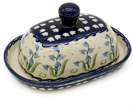 Bunzlauer Butterdose für 125 g (halbe Portion) Butter (Dekor Campanula)