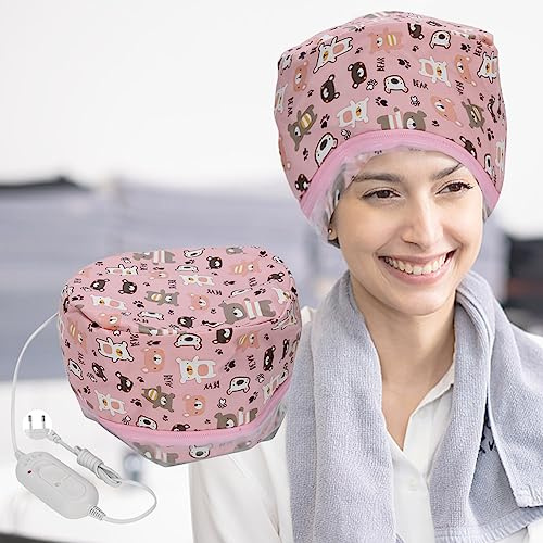 Bonnet chauffant pour cheveux avec traitement thermique à l'huile, chapeau amovible pour vaporisateur (UE)