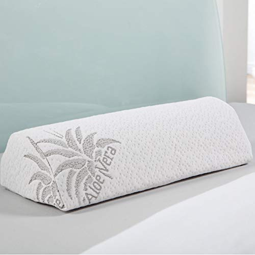 Nackenrolle (42x20cm), Nackenkissen mit Memory-Effekt, abnehmbarer Bezug, Aloe Vera veredelt, Gesundheitskissen