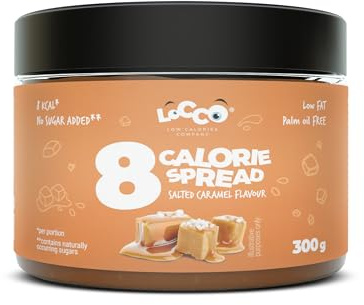 LoCCo Salted Caramel Protein Creme Alternative – 8 Kalorien Brotaufstrich Ohne Zuckerzusatz – Karamell Sauce Geschmack Palmölfrei Aufstrich 300g