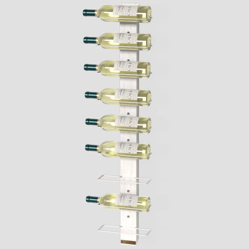 J Jackcube Design, Portabottiglie da Parete Organizzatore per 9 Bottiglie, Elegante e in Stile Rustico, in Legno Bianco per Cucina e Decorazione Domestica - MK699B
