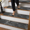 GOYLSER Tappeti per Scale - Tappeti in Gomma per gradini - Tappeto Antiscivolo per Scale - Tappeto per Scale Rettangolare per Famiglia Marmo Nero (76x20cm 15 Pezzi)