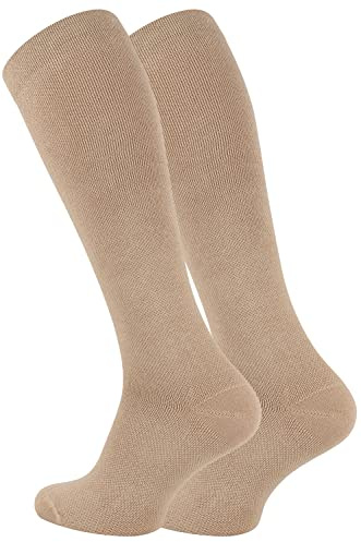 VCA 2 Paar Stützstrümpfe Reisestrümpfe Kompressionsstrümpfe (39/42, Beige)