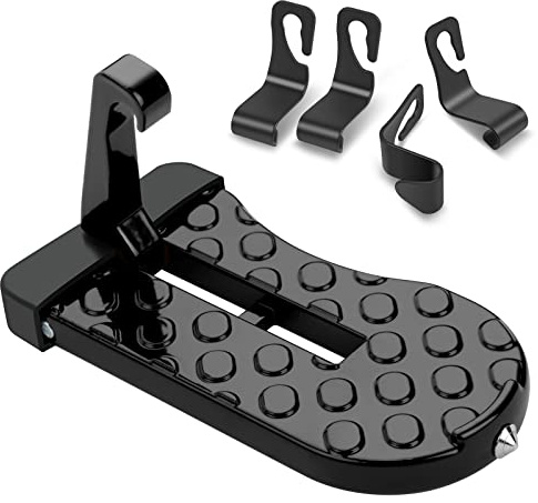URAQT Gradino per Portiera Auto, Gradino per Portiera Auto Universale con 4pcs Gancio, Pieghevole Gradino per Portiera Auto Antiscivolo, Facile da Trasportare e Installare Accessori per Auto (Nero-B)