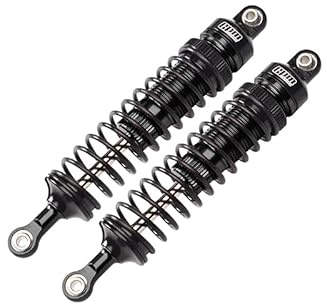 GPM Upgrades Aluminum 6061-T6 Front Adjustable Spring Dampers For 1/10 4Wd Hammer Rey U4 Rock Racer（LOS03030）RC Car (Black)