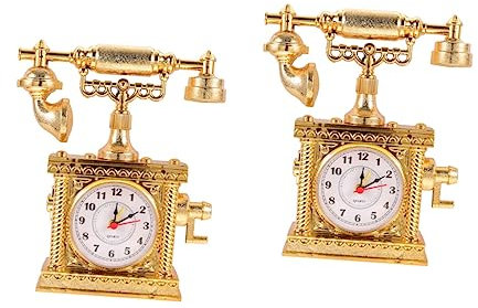 STOBOK 2 Pz Orologio Da Scrivania Del Telefono Modello Telefonico Orologio Modello Di Telefono Retrò Telefoni Fissi Per Casa Stile Europeo Orologio Da Parete Bambino Addominali